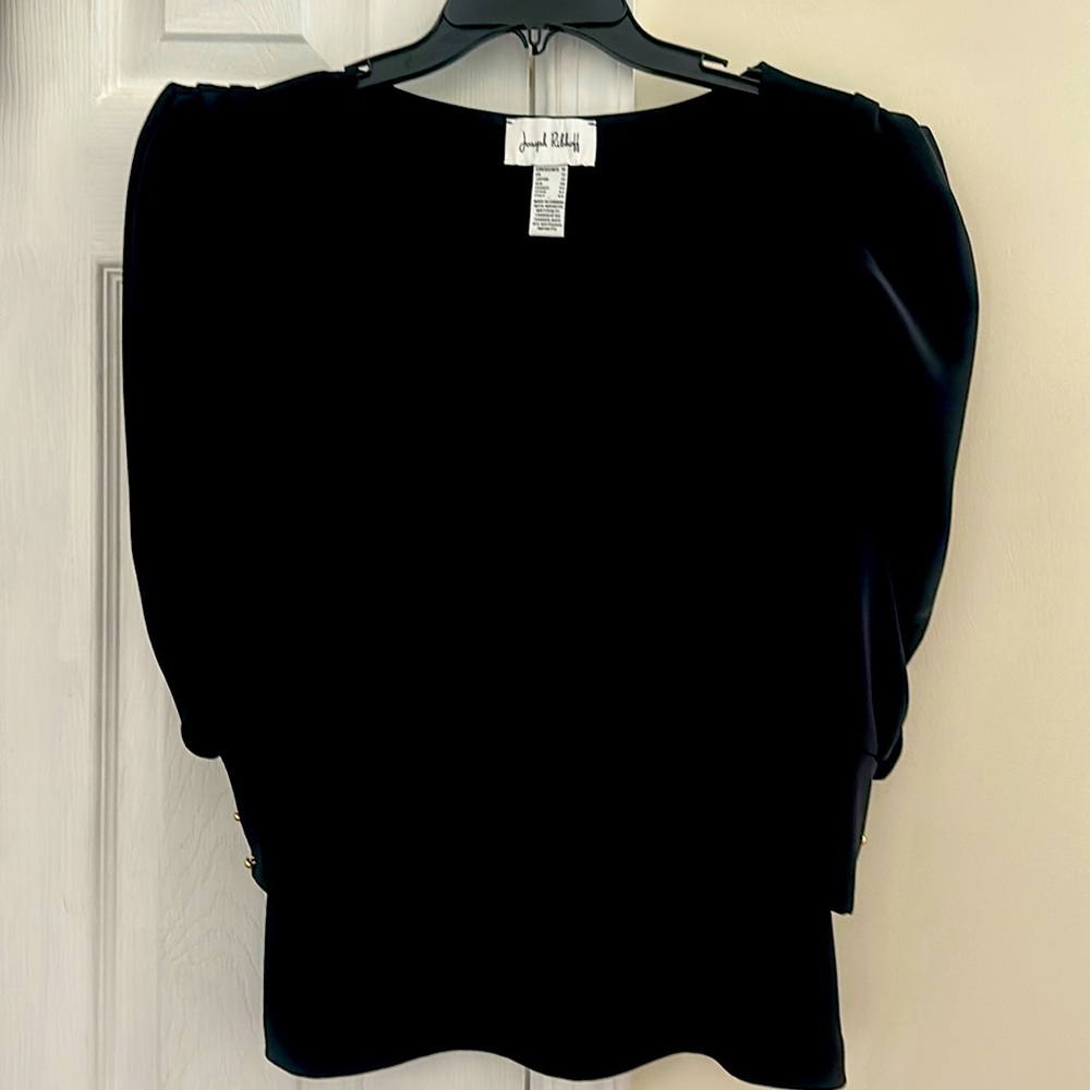 Joseph Ribkoff black noise with 3/4 detailed sleeves size 10